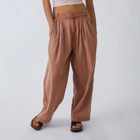 Free People Lotta Love Linen Trousers - Picture 2 of 12
